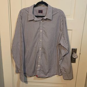 Untuckit Gingham Plaid Button Down Front Long Sleeve Collared Shirt Sz XXL